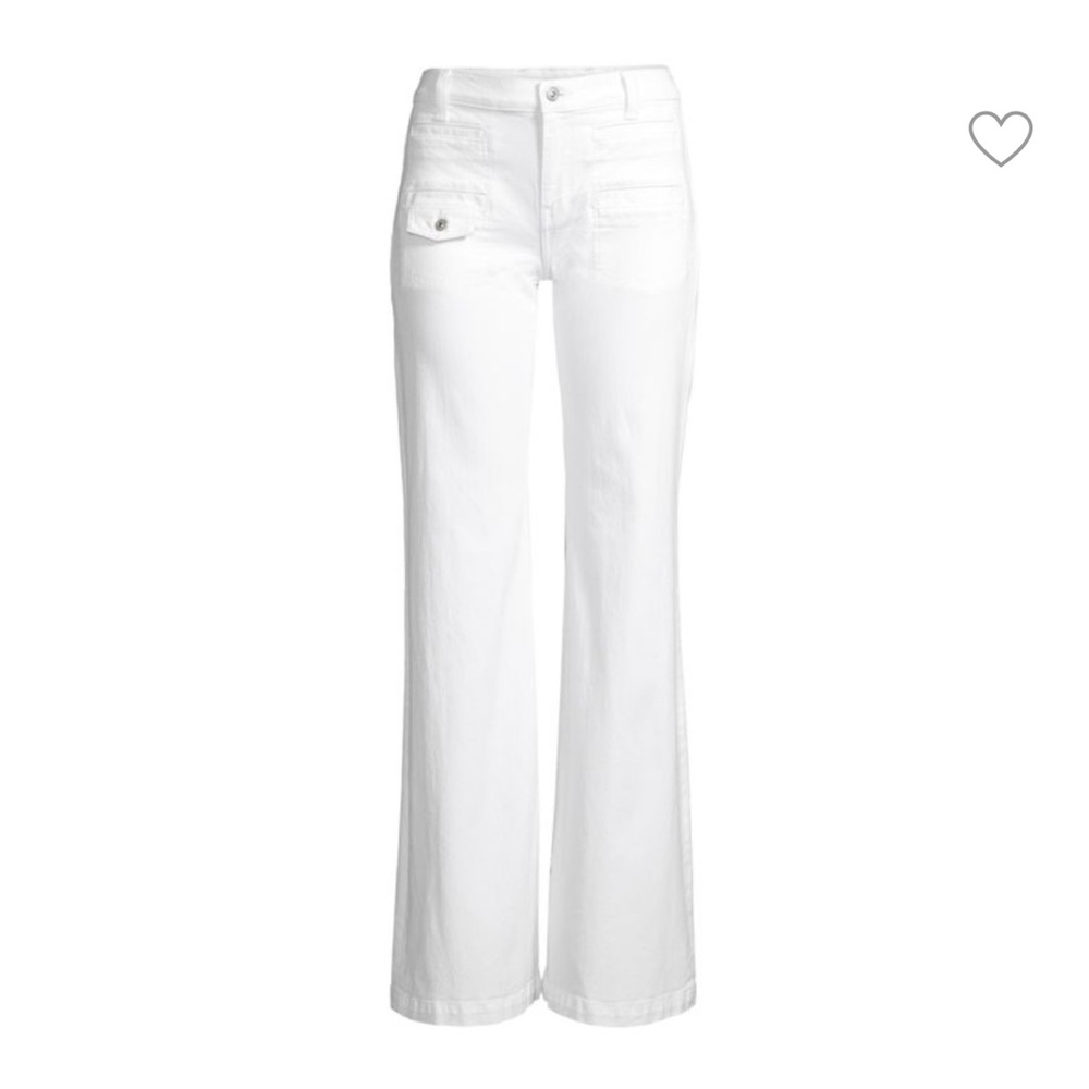 7 For All Mankind White Flare Jeans